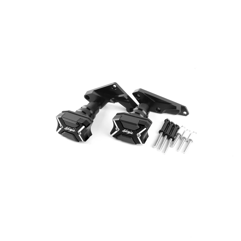 CNC Рамка слайдер Краш колодки протектор охранники для Kawasaki NINJA H2 H2R 15-17 - Цвет: Black
