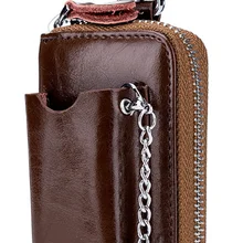 Новинка, кошелек для ключей из натуральной кожи, многофункциональный, масло, воск, Воловья кожа, держатель для ключей, унисекс, портативный кожаный брелок для ключей, Funda Llave D982