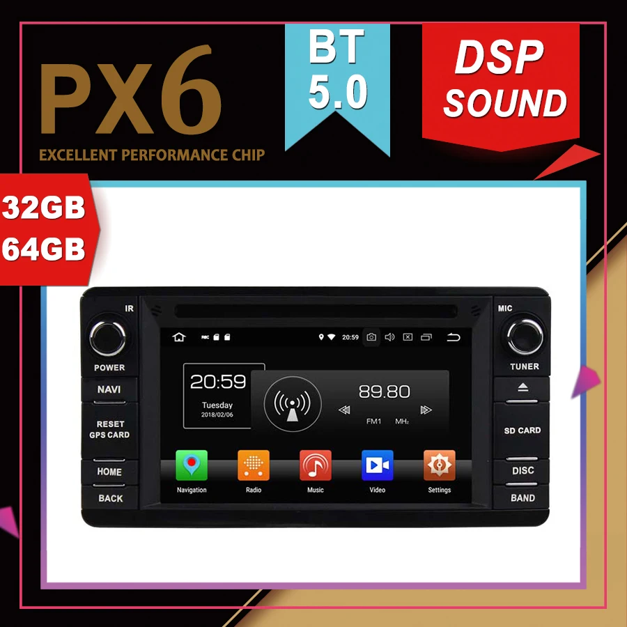 Автомобильный мультимедийный GPS-навигатор PX6 на Android 9 0 для MITSUBISHI Outlander 2014 DSP |
