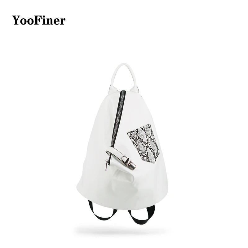 

2020 Vogue Retro Teenager Girls School Bag High Quality PU Leather Snakeskin Pattern Leisure Travel Backpack For Female Feminina