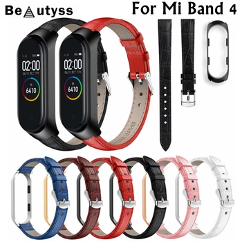 

Beautyss Bracelet for Xiaomi Mi Band 4 Sport Strap watch Leather Metal Case For xiaomi mi band 4 bracelet Miband 4 Strap