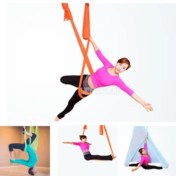 

4m/5m/6m/7m Aerial Yoga Hammock Swing Inversion Anti-gravity High Strength Decompression Exercises Hammock Home Gym Hanging Belt