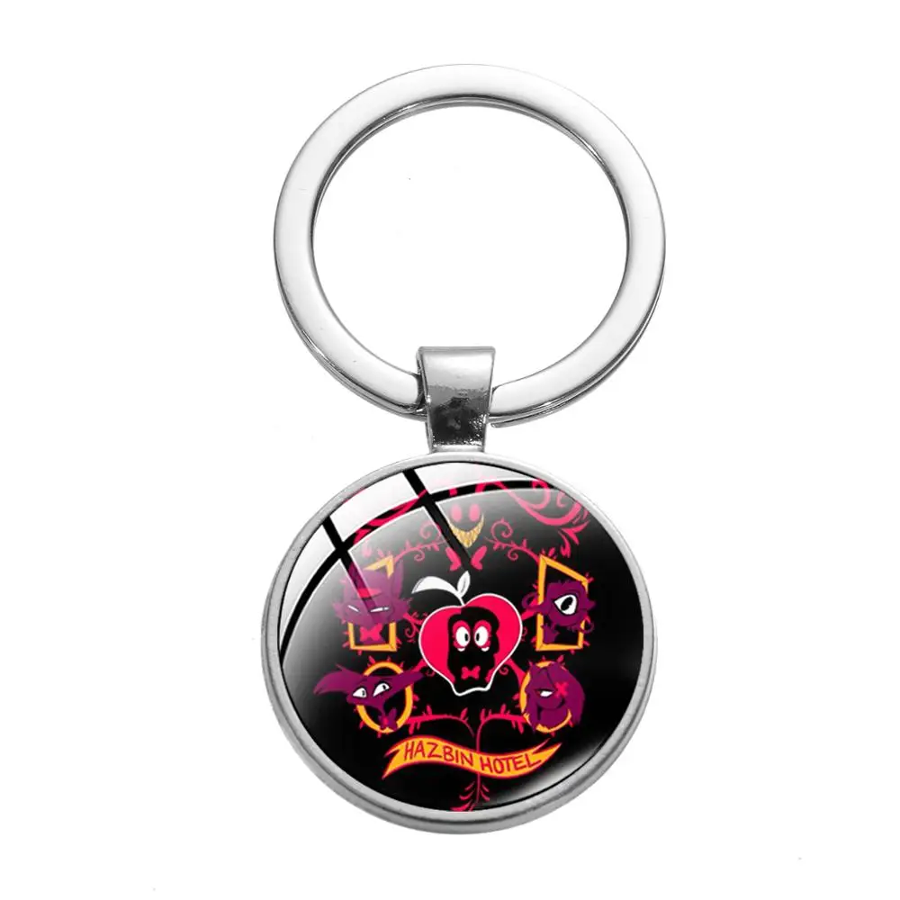 Style 2 SONGDA отель Hazbin Charlotte Vaggie брелок с изображением ангела Готический розовый мультяшный узор стеклянный купол для ключа цепи фанатов подарок аниме - Цвет: Style 2
