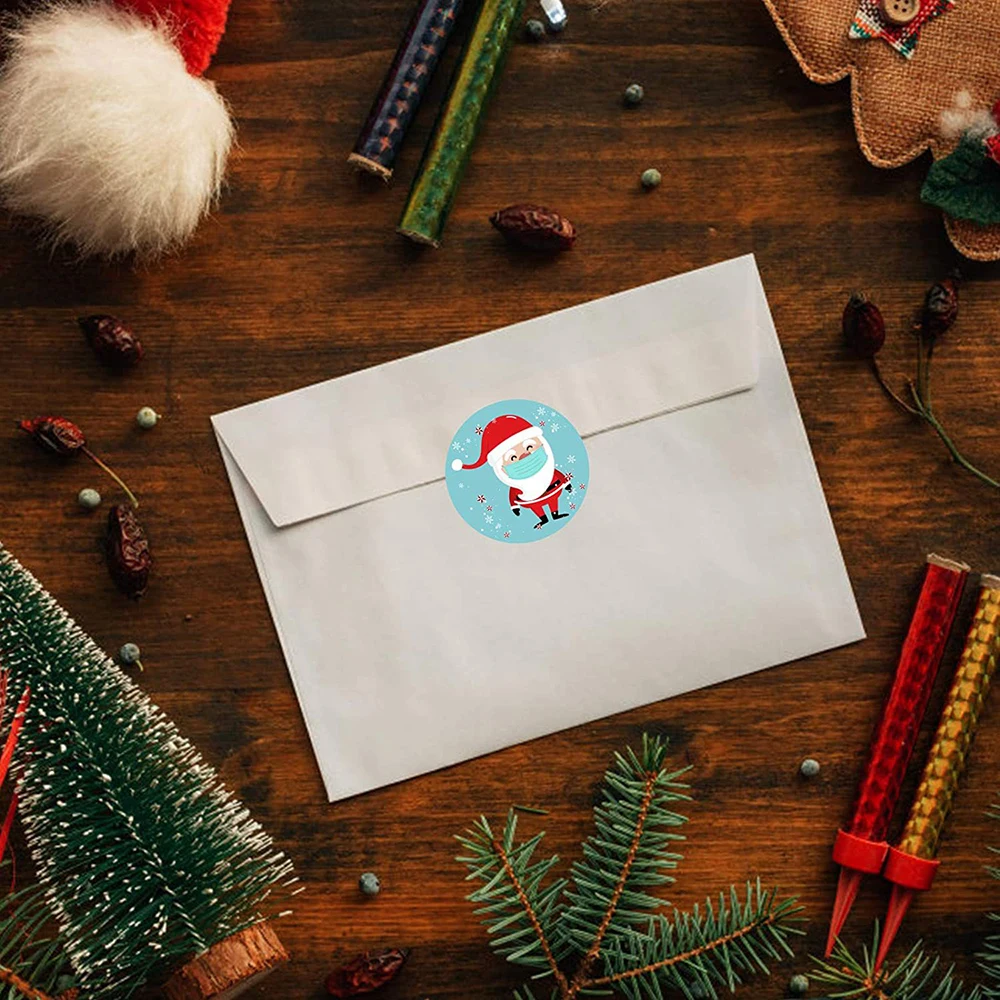 CCYKXA 500 Pièces Autocollants De Noël, Autocollants Ronds De Noel Rouleau Dautocollants De Noe Ideal Pour Decorer Des Sacs Cadeaux De Noels Des Sachets De Bonbons Et Pour Le Scrapbooking 90812249