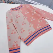 Свитер для девочек, ярко-красные свитера, хлопковые нейлоновые осенние топы для девочек из ангоры