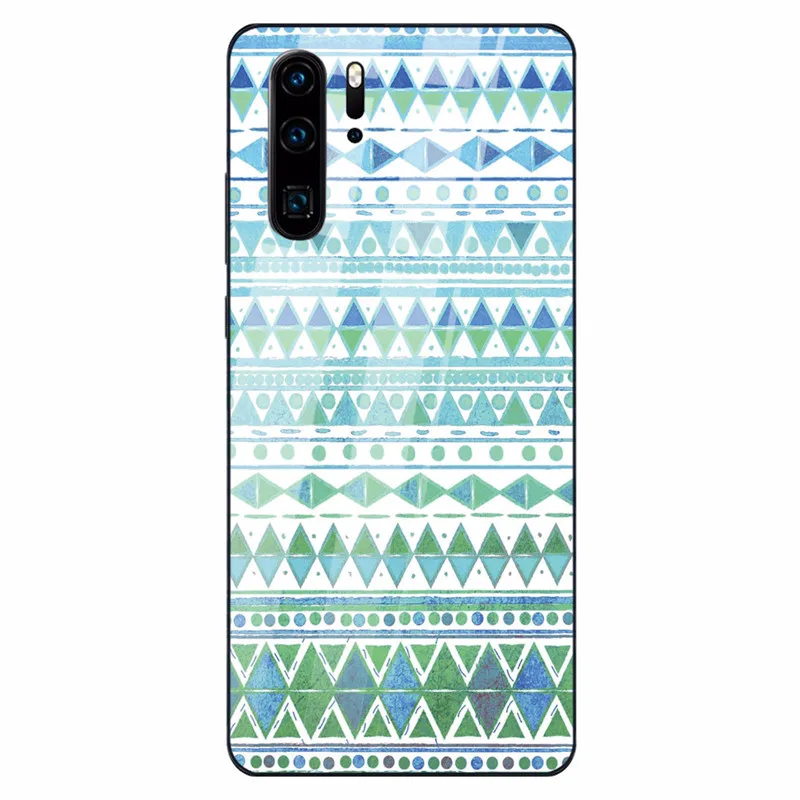 Чехол из закаленного стекла для huawei P30 P20 mate 20 Lite классический черно-белый полосатый чехол для телефона для Nova 3 Honor 9 10 Lite 8x