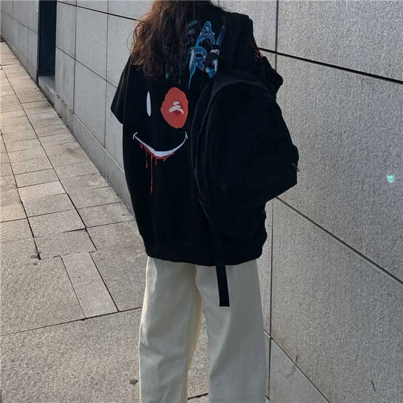 Cena NiceMix 2019 moda Streetwear drukuj Lady bluzy kobiet O Neck luźne ubrania kobiet jesień Hip Hop Casual swetry