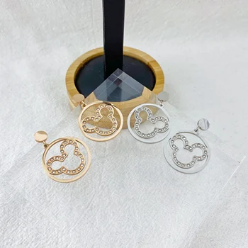 

Mickey Minnie Mouse Stud Earrings Women Girl CharmCute Stud Earrings for Children Girls Jewelry White Mickey Shape Sparkling