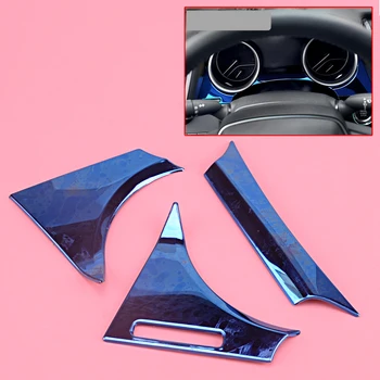 

DWCX Blue Stainless Steel Car Inner Dashboard Meter Decor Cover Trim Moulding Fit for Toyota Camry 2018 2019