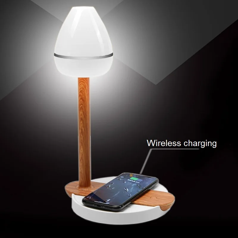  2 In 1 Table Desktop Desk Lamp LED Light Fast Wireless Charging Pad Qi Wireless Charger for Phone 8