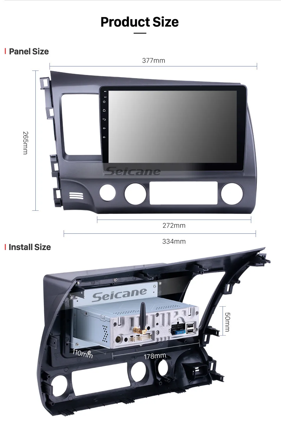 Flash Deal Seicane 10.1" Android 9.0 Car Radio GPS Navigation HeadUnit Player for HONDA CIVIC 2006-2011 left driving with SWC  WIFI 14
