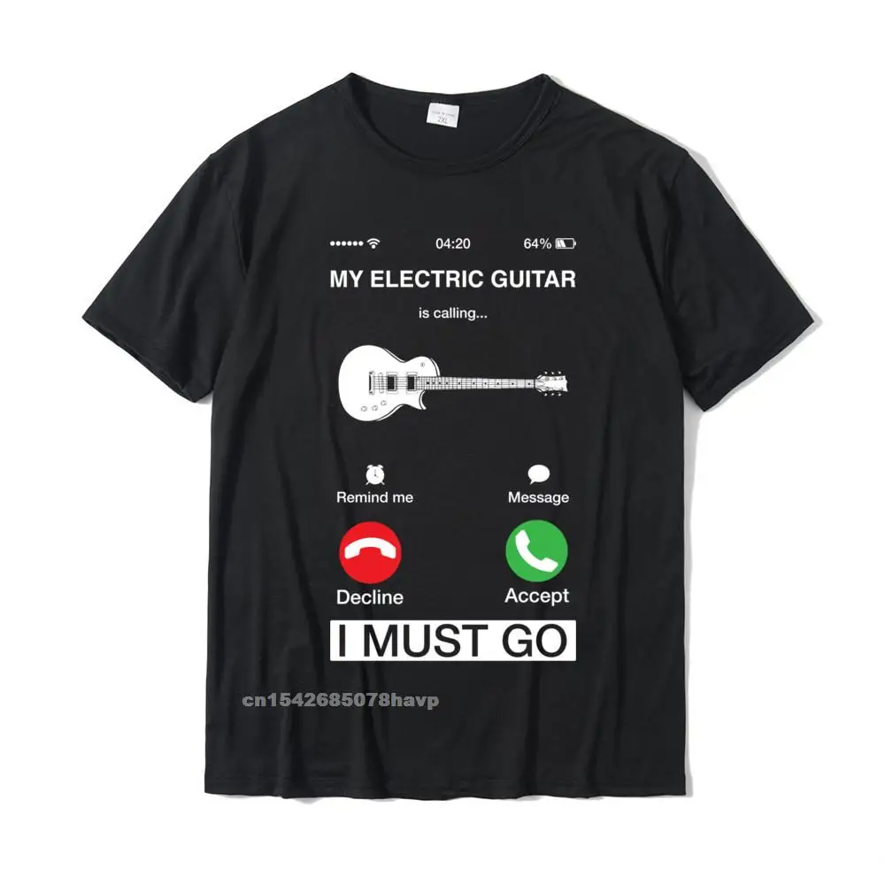 Print Tshirts Plain Short Sleeve Funny Cotton Round Neck Men's Tops Shirt Simple Style Tops & Tees Summer/Fall My Electric Guitar Is Calling And I Must Go Pun Phone Screen Long Sleeve T-Shirt__18407.My Electric Guitar Is Calling And I Must Go Pun Phone Screen Long Sleeve T-Shirt  18407 black.