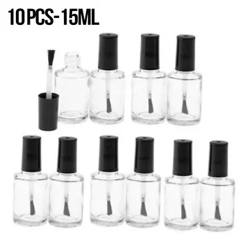 

10pcs 15ml Alcohol Liquid Nail Art Polish Water Dispenser Remover Empty Glass Bottle Refillable Empty Cosmetic Containers