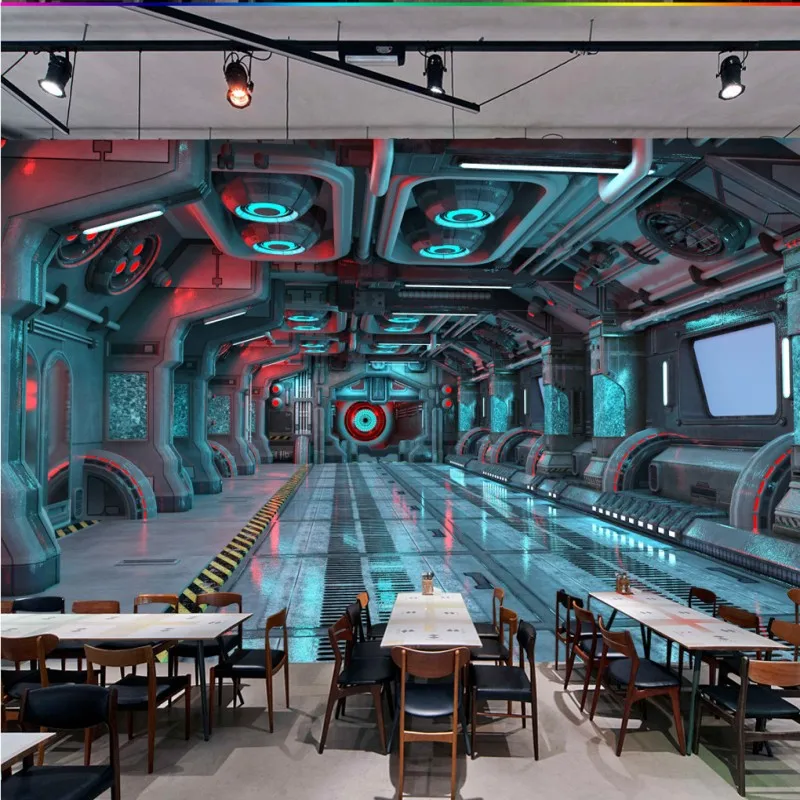 

Dropship Geometric Wallpaper Cosmic Space Cabin Spacecraft Children Wallpaper 3d Foto Mural Living Room Decoracao Casa