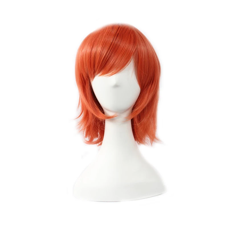 Оранжевый короткий парик для косплея Женский костюм из термостойких