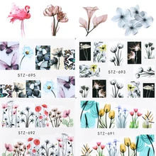 1 шт Фламинго воды наклейки для ногтей Декор Ползунки накидки с цветочным узором переводная вода наклейка клей Маникюр Наклейка LASTZ683-706