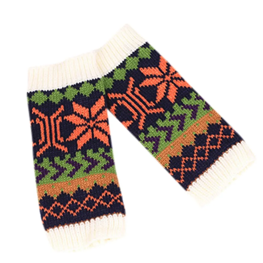 Christmas snowflake gloves knit women's girls mittens ski gloves kid half-finger gloves guantes de nieve para mujer 30S18 (11)