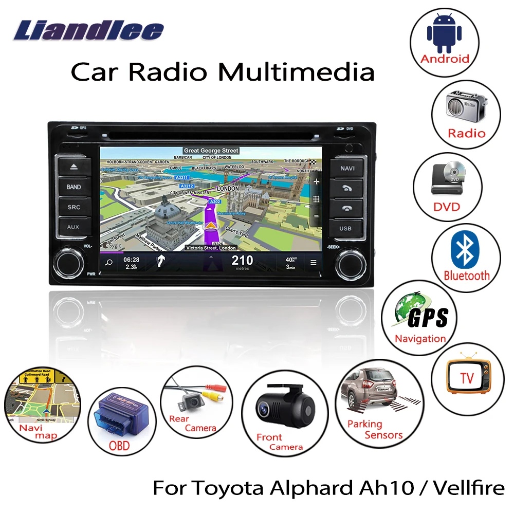 Автомагнитола Liandlee для Toyota Alphard / Vellfire 2002 ~ 2007 Android CD DVD плеер GPS навигация карты