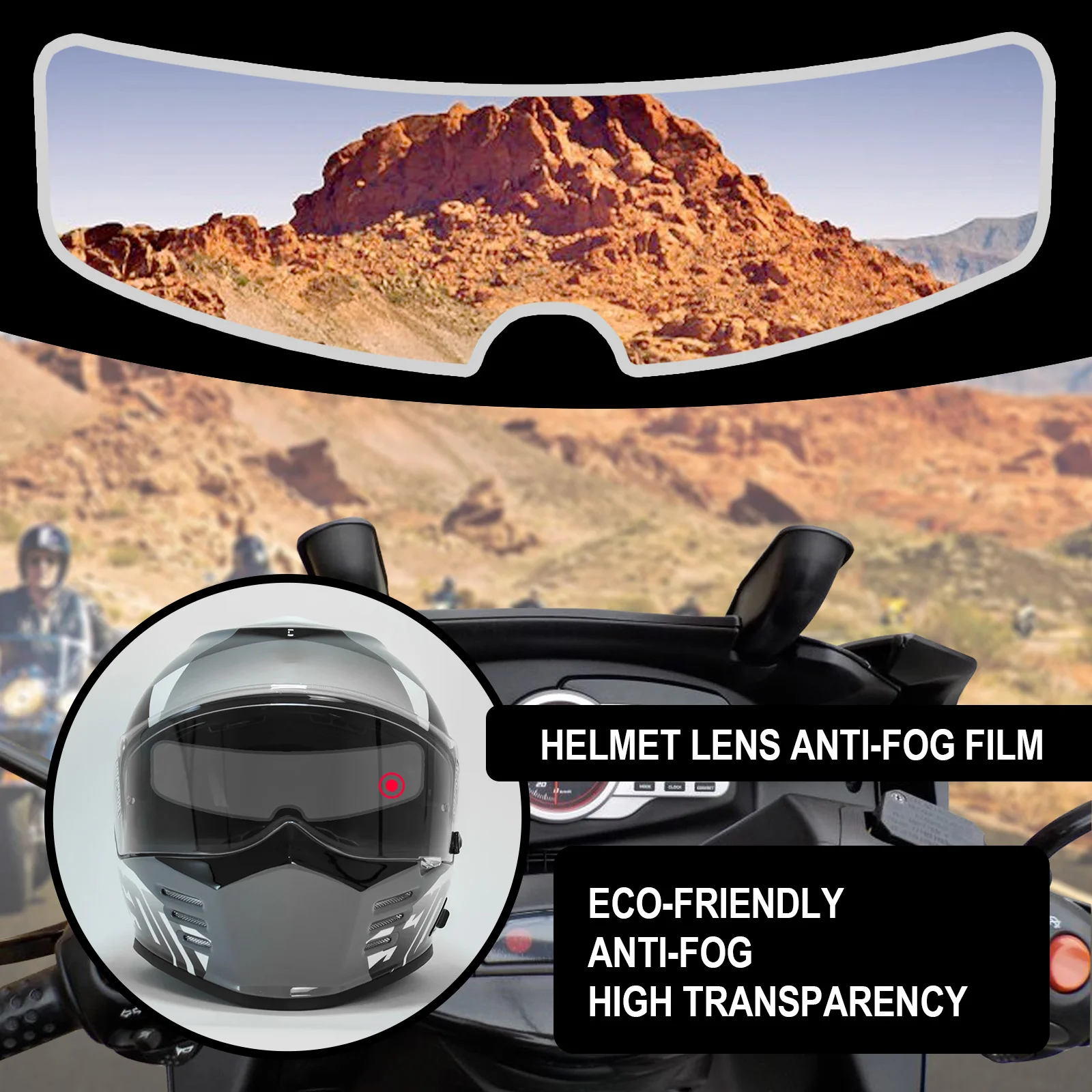 

Шлем мотоциклетный Универсальный с защитой от дождя и запотевания