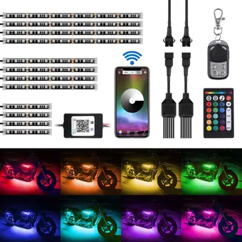 

12-pc Motorcycle LED STRIP Light Kit with APP