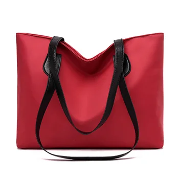 

Large women bag Big Size Thick Nylon Large Tote Portable Feminine Shoulder Handbag Folding Pouch Lady Shopping Bag