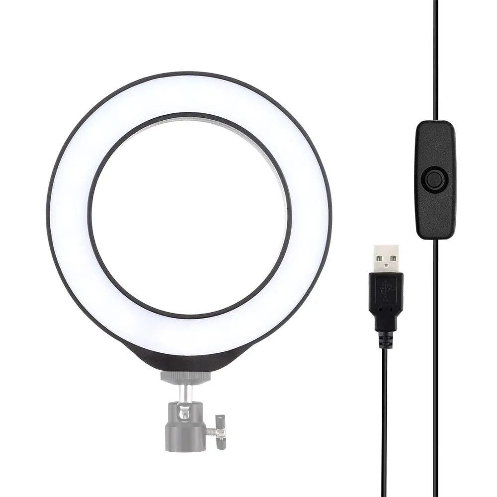 12cm Ring Light USB White Light LED Selfie Ring Light Photography Photo Studio Shoot Light Blogger Vlogging Youtube Video Light - Image 3