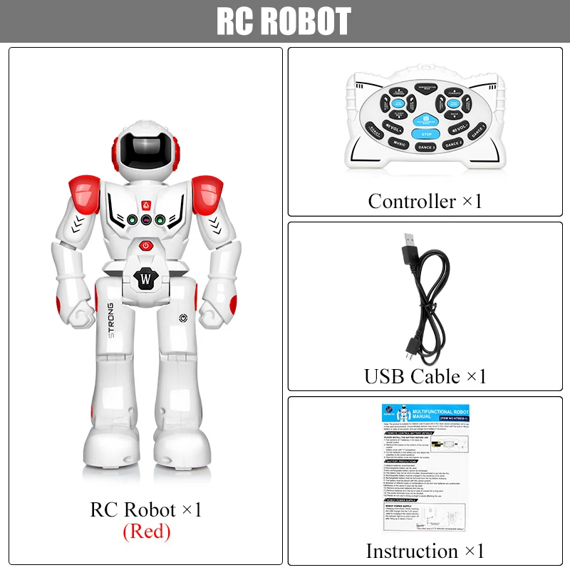 Red Robot Робот usb зарядка танцующий жесты фигурка игрушка робот контроль RC робот игрушка для мальчиков Детский подарок на день рождения - Цвет: Red Robot
