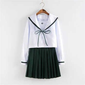 

3 Colors Japanese School Girl Cosplay Sailor Suits Hot Sale Anime School Uniform Cosplay With a Knot Young Girls JK Uniforms