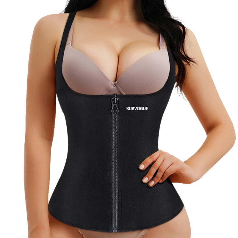 Burvogue Waist Trainer Corset Underbust Shapewear Latex Body Shaper Tummy Slimming Underwear Women Weight Loss Sauna Sweat Vest