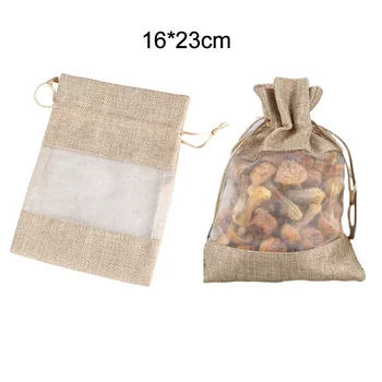 

10 Burlap Bags Beige Linen Drawstring Burlap Candy Christmas Storage Bag For Gift 10*14cm, 13*18cm, 16*23cm