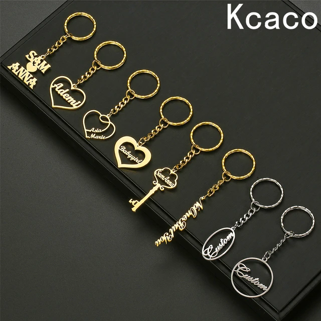 Personalized Custom Women Name Letter Keyring Unique Stainless Steel Key  Chain For Man Customize Keychain Jewelry Gifts New - AliExpress