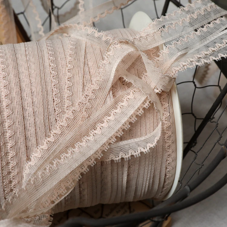 

15meters/lot French Eyelashes lace trim 1.1cm lace small size skin color handmade diy clothes accessories X537