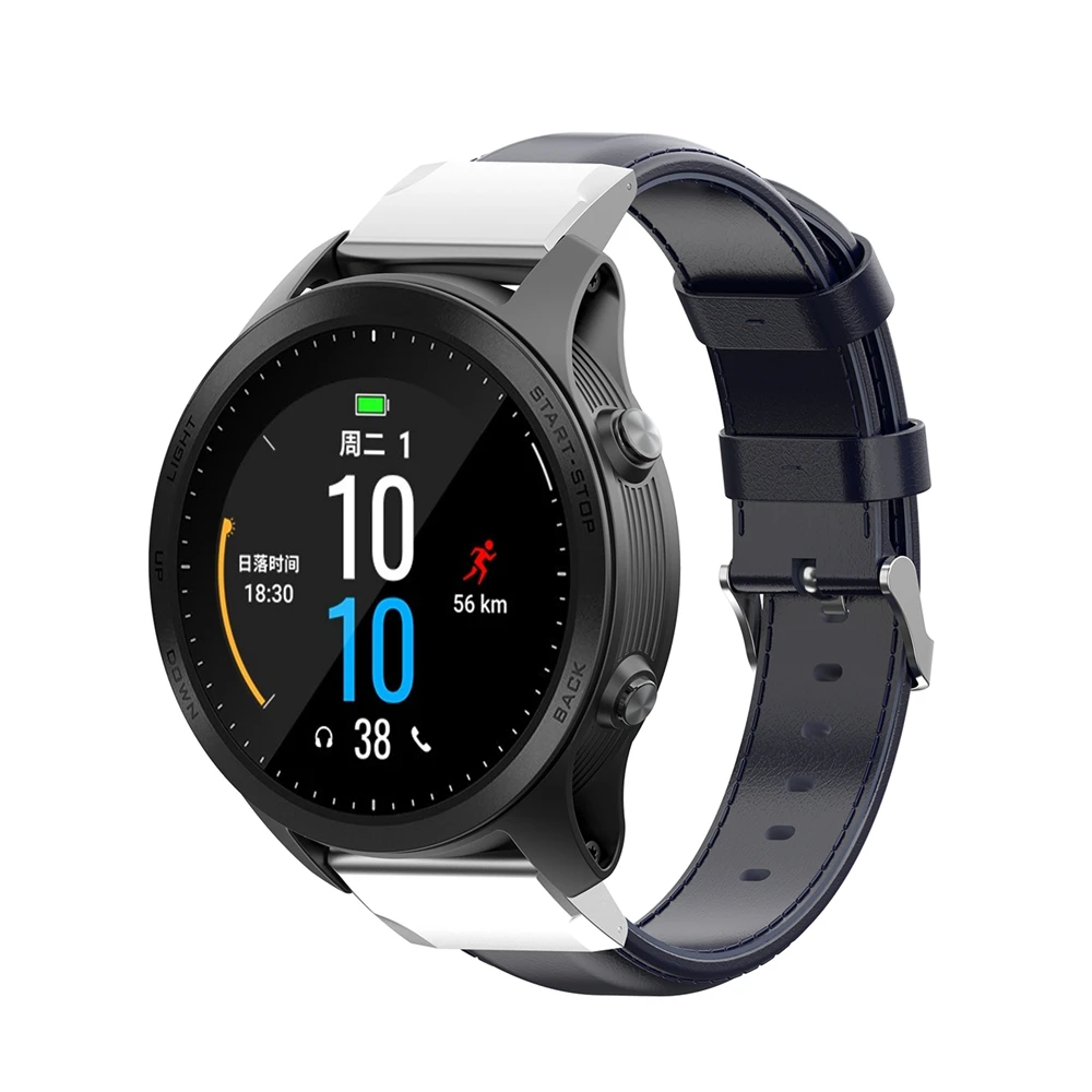 22 20 26 мм кожаный ремешок для часов Garmin forerunner 935 945 quatix 5 sapphire approachs 60 браслет fenix 5s plus 5 plus MARQ