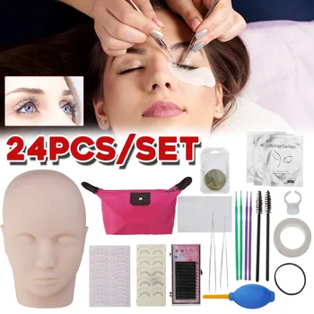 

False Eyelashes Grafting Eyelash Tool Kit Extension Practice Exercise Kit Makeup Mannequin Head Set Practice Eye Lashe Graf