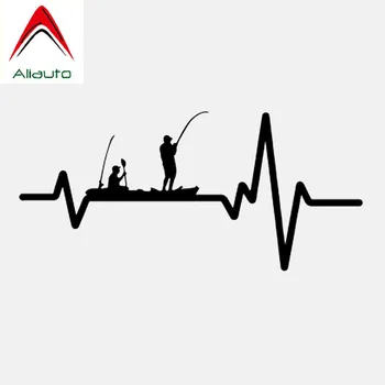 

Aliauto Creative Car Sticker Vinyl Heart Beat Line Fishing Kayak Fish Line Rod Reel Pole Guys Accessories PVC Decal,17cm*8cm