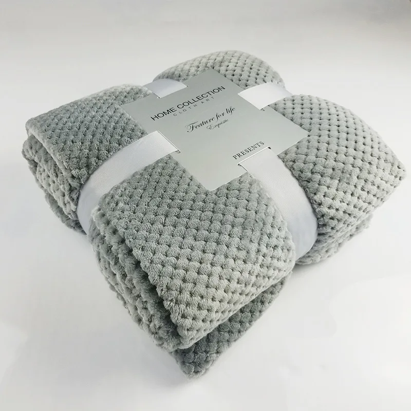 

Household Flannel Fleece Throw Blanket Soft Travel Blanket Solid Color Bedspread Plush Cover for Bed Sofa Warm Gift Dropship
