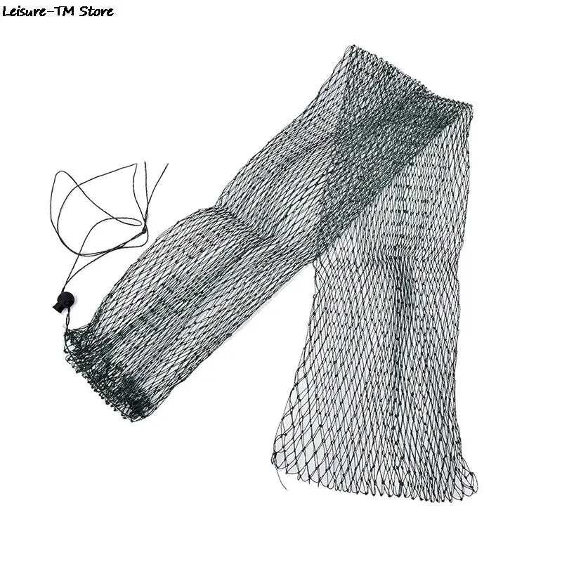 1pc Nylon Foldable Fishing Net Fish Pot Trap Fishing Net Creel Simple Fish Guard Flat Bottom Beam Mouth Length 1m