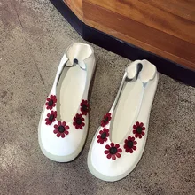 Весенне-осенние туфли на плоской подошве; женская обувь; zapatos de mujer; модные однотонные Тонкие Туфли с круглым носком и цветочным узором