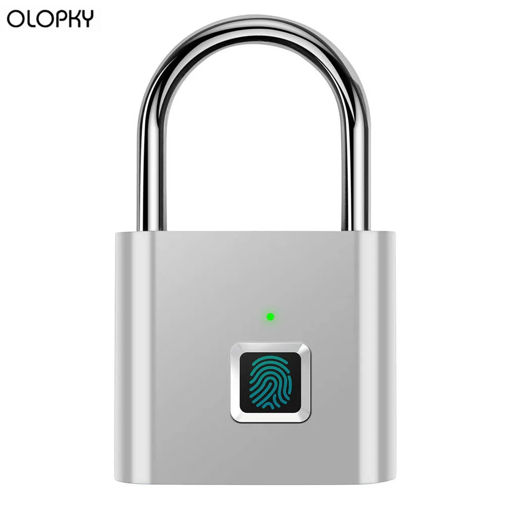 

Smart Keyless Fingerprint Padlock USB Rechargeable Zinc Alloy Anti-Theft Safety Door Padlock Smart Lock Portable Luggage Lock