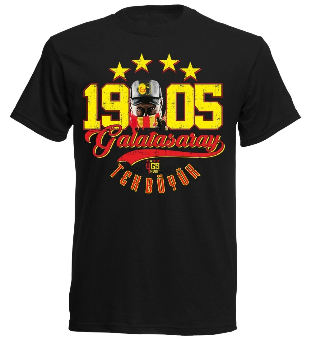 2019 модная футболка с коротким рукавом Galatasaray Meister xx 052 Sch надписью &quotFan Sampiyon 4 Yildiz