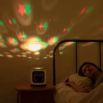

HiMISS Projection Lamp Air Conditioner Fan Light Usb Charging Anion Air Purifier Electric Fan Lamp