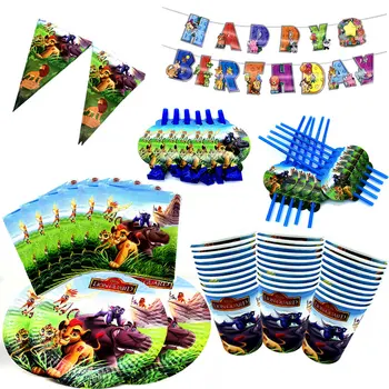 

Disney The Lion Guard Birthday Party Decor Boy's Disposable Plates Cup Napkins Baby Shower Decor Lion King Simba Party Supply