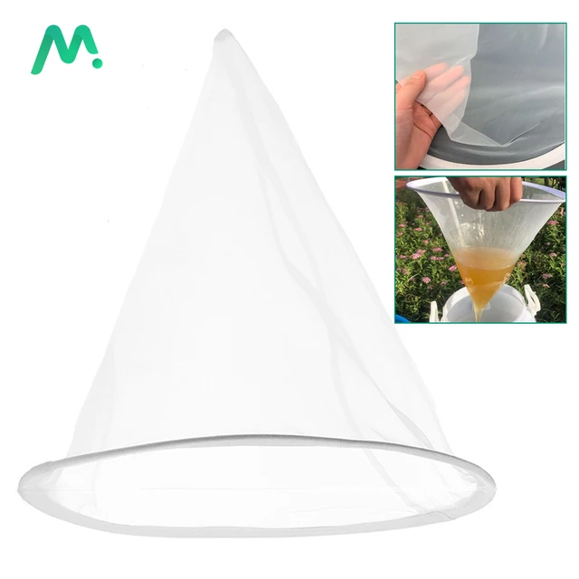 Honey Flow Mesh Nejlon Szitán Tölcsér Alakú Szűrőszűrő Szál Méhek Háló Képernyő Méhészkészlet