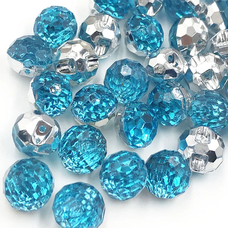 

25pcs Blue Color Acrylic Buttons Apparel Sewing Supplies Garment Accessories DIY Crafts PZ327