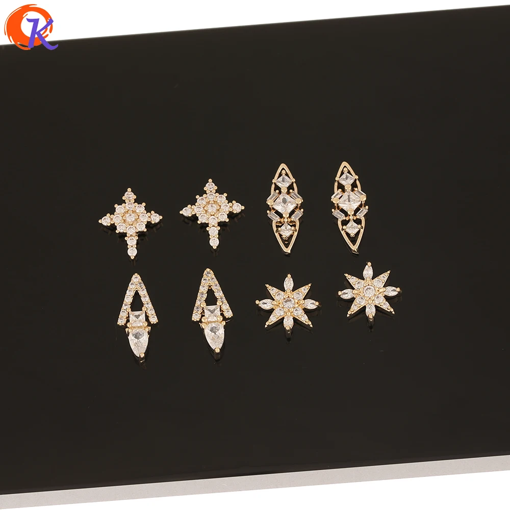 Cordial Design 50Pcs Jewelry Accessories/Genuine Gold Plating/DIY Making/Fingernail Findings/Cubic Zirconia Charms/Decoration - cordial