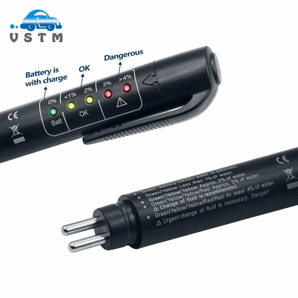 Auto Car Brake Fluid Liquid Tester Pen 5 LED Car Auto Vehicle Tools Diagnostic Tools Mini Brake Fluid Tester DOT3/DOT4