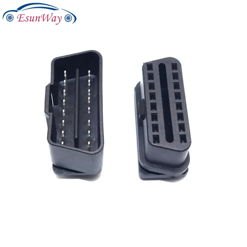 ELM327 OBD2 Connector Cover with Enclosure J1962m Plug with enclosure 16pin male female connector DIY Tool two with open 4