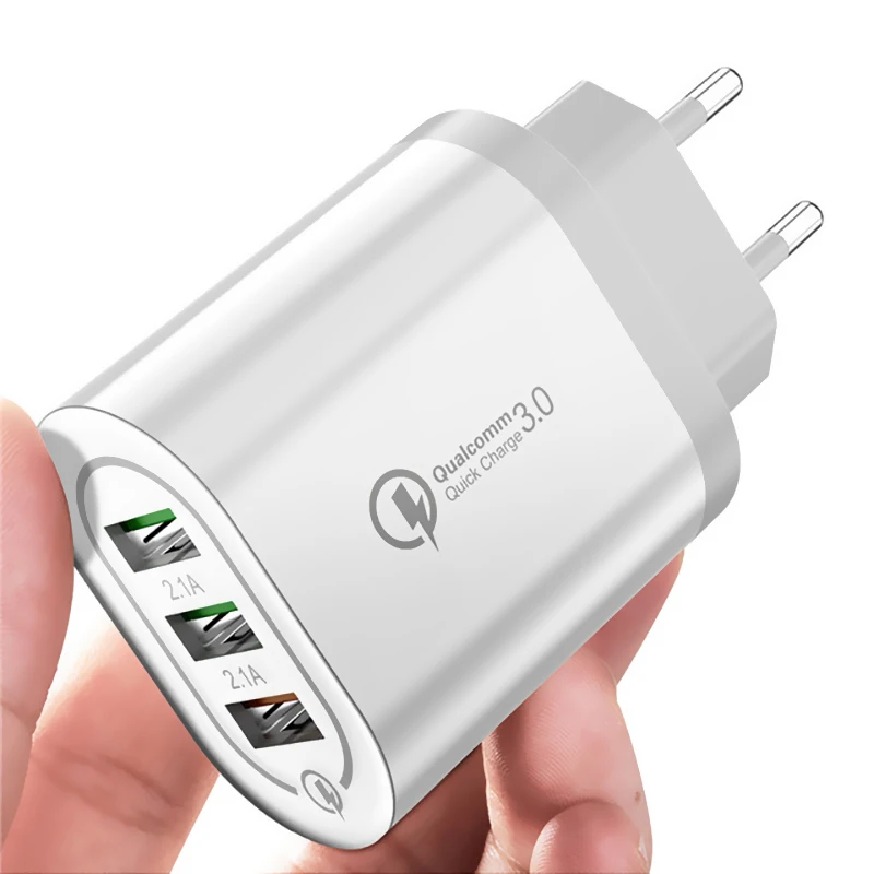 Универсальный 18 Вт USB быстрая зарядка 3,0 5 в 3A для iphone X 8 EU/US Plug мобильный телефон Быстрая зарядка для Samsug s8 s9 XIAOMI