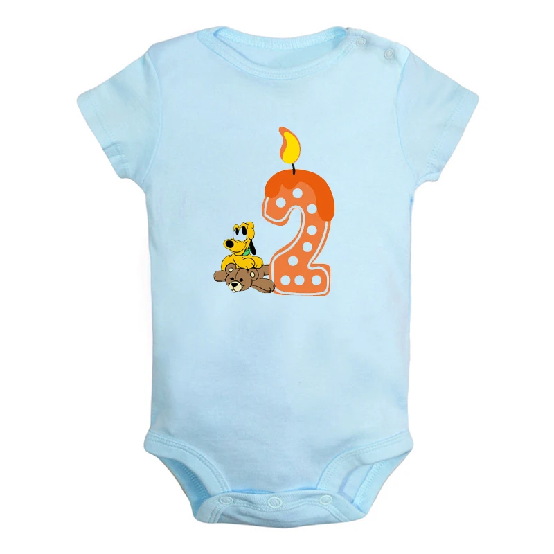 ifBaby2830BL Одежда для маленьких мальчиков и девочек с надписью «I'm 1 Year», «Little Snow White», «I'm 1 Year» комбинезон с короткими рукавами, комбинезон, одежда, подарок - Цвет: ifBaby2830BL
