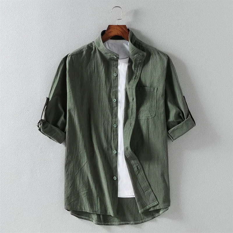 2020 New Men's Casual Blouse Cotton Shirt Loose Tops Spring Autumn Summer Handsome Men Shirt Short Sleeve Tee Shirt 2020 New Men's Casual Blouse Cotton Shirt Loose Tops Spring Autumn Summer Handsome Men Shirt Short Sleeve Tee Shirt